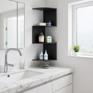 Corner Triangular Wall Mounted Storage Rack 5 Tier Multi Layer Household <b>Shelf</b> For Bathroom Kitchen Living Room - Product Image 1