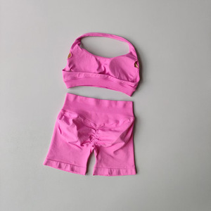 Áo tập gym nữ, áo bra thể thao gợi cảm lưng khoét sâu kiểu halter, hỗ trợ cao, thiết kế ôm sát, chất liệu gân thấp 4.5 inch, bộ đồ tập yoga thể thao - Product Image 4