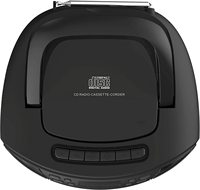 Radiocasetera Retro Portátil con Reproductor de CD, USB, Bluetooth, Radio FM y Altavoces de Bajos Integrados