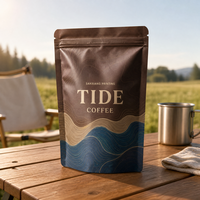 Sachet Doypack refermable avec valve, finition mate, imprimé en héliogravure personnalisé, haute résistance à l'humidité, pour grains de café de qualité alimentaire