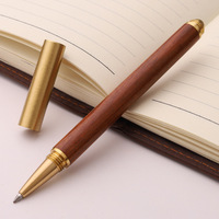 Vente en gros de stylo gel d'affaires rétro 0.5mm signature en bois métallique avec clip rotatif en bois pour le bureau ou comme cadeau d'affaires élégant