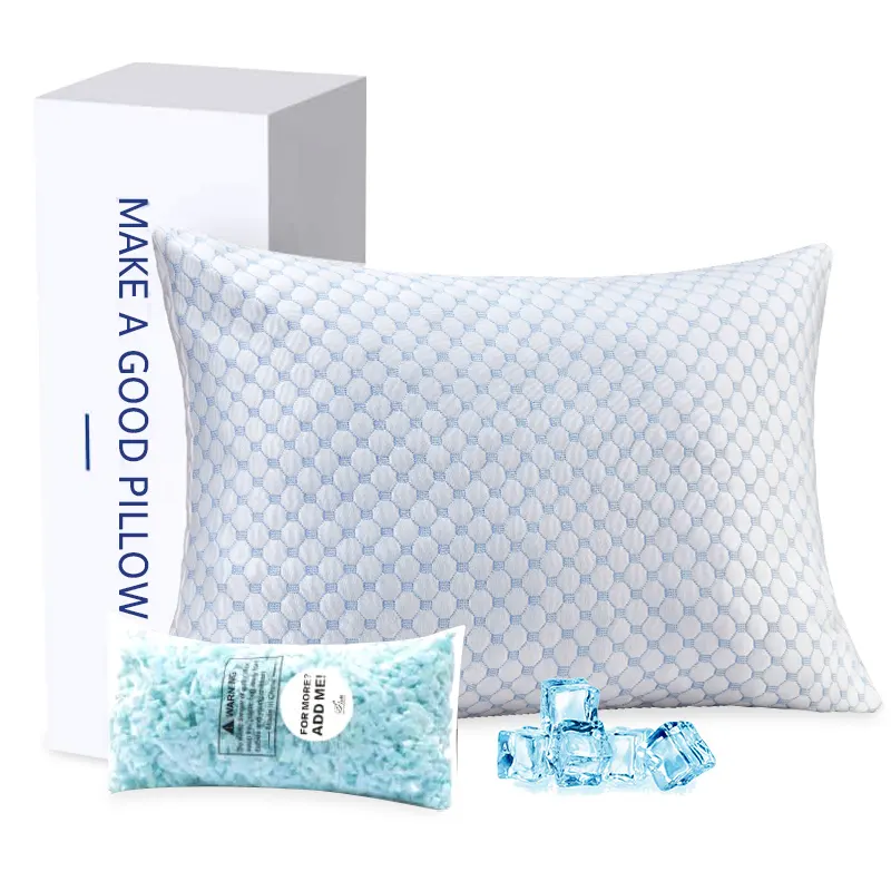 Almohadas de espuma viscoelástica para dormir con Gel, paquete de 2 unidades