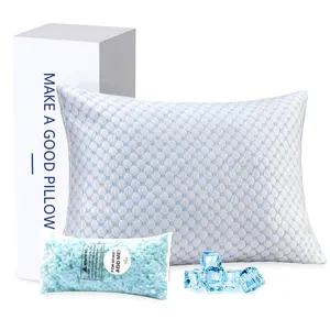 2 Pack Shredded Memory Foam Bed Pillows For Sleeping With Gel