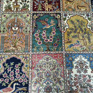พรมไหมลายโอเรียนทัลเปอร์เซียสี่ฤดู ขนาด 4x6 ฟุต พร้อมลายบาค์ติอาเรียร์ บาค์ติยาเรียร์ พาราไดซ์ การ์เด้น สำหรับตกแต่งห้องนอนสไตล์อิสลาม - Product Image 5
