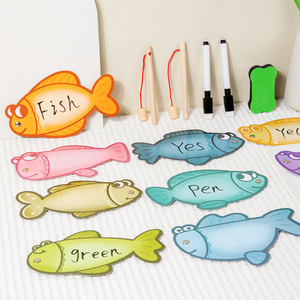 Caja de hierro para pesca, tarjeta de alfabetización, material didáctico, tarjeta en inglés borrable, juegos para padres e hijos, caña de pescar, juguetes para niños - Product Image 4
