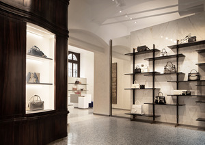 Diseño de interiores de boutique de bolsos de lujo: accesorios de tienda elegantes y vitrinas para bolsos de prestigio - Product Image 5