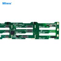 Backplane Ekspansi Hard Drive Hybrid Tiga Mode Kustom MIWIN SAS SATA NVEM Hard Disk 3.5 Inch Pcie5.0 2U 12 Bays HDD
