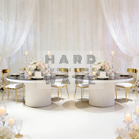 Nouvelle Arrivée - Tables de Banquet Modernes avec Plateau en Verre Miroir pour Hôtels, Mariages et Événements