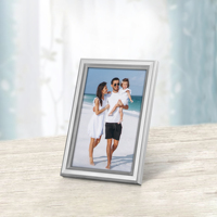 Cadre photo personnalisé 4x6 PS en argent du fabricant chinois Cadre photo en plastique pour tenture murale