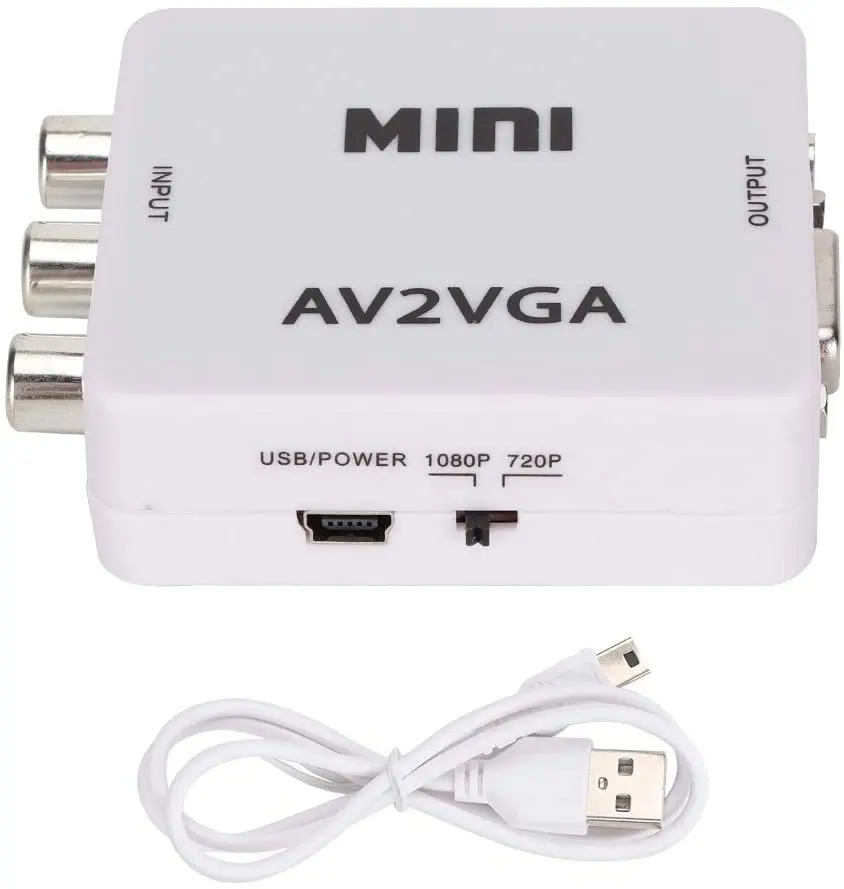 Hochwertiger Mini-VGA-zu-Video-Konverter-Monitor mit VGA-Video konverter rca CVBS-zu-VGA-Adapter 1080P 60Hz mit 3,5-mm-Audio