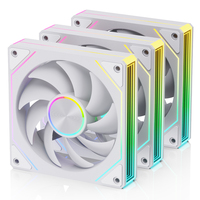 Ventilador para PC SNOWMAN OK120-ARGB-WH de 120 mm, Blanco, ARGB, 15-20dBA, Silencioso, PWM, Espejo Infinito, 5V, 3 Pines, Sincronización, Venta al Por Mayor