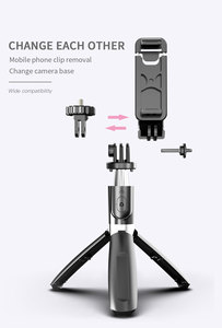 Perche à <span class=keywords><strong>selfie</strong></span> <span class=keywords><strong>L02</strong></span> avec télécommande sans fil rechargeable, trépied stable, portable, rotation à 360 degrés - Product Image 3