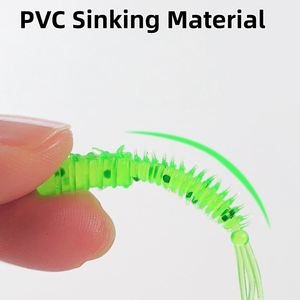 SNEDA Paquete de 20 señuelos blandos de PVC tipo gusano para pesca de lubina, gusano de precisión para lucioperca y pescado pequeño - Product Image 3