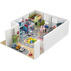 Attrezzature per Parco <span class=keywords><strong>Giochi</strong></span> al Coperto per Bambini, Città Giocattolo Commerciale con Negozi e Ristoranti, <span class=keywords><strong>Giochi</strong></span> Morbidi per Bambini - Product Image 4