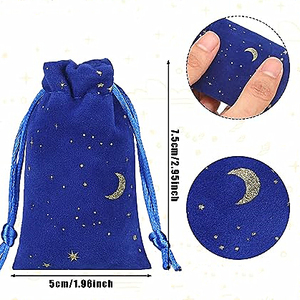 Gift Packaging Drawstrings Velvet Bags for Jewelry Moon <b>Star</b> Pouch Reusable Velvet Dust Proof Storage Bags - Product Image 6