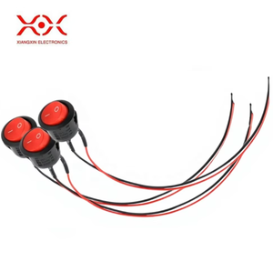 Interruptor Redondo Tipo Barco de <span class=keywords><strong>Dos</strong></span> Pines y <span class=keywords><strong>Dos</strong></span> Posiciones, Botón de Encendido Rojo, Tamaño del Orificio 20mm, Longitud Personalizable, 6A, 10k Ciclos - Product Image 1