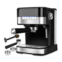 Machine à café domestique avec mousseur à lait, machine à café 2-en-1 pour dosettes K-Cup et café moulu, préparation rapide de lattes et cappuccinos