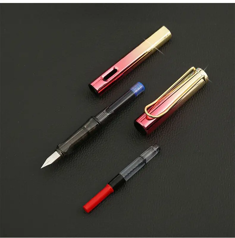 Promotional elegant plastic fountain pen printed logo with Ink sac