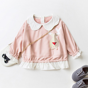 Últimos Modelos de Blusas para Niñas con Cuello de Solapa de Color, Diseño Casual con Volantes en el Bajo, de Fábrica China - Product Image 3