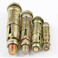 Boulons d'ancrage robustes en acier au carbone M6 M8 M10, plaqués zinc jaune, 3 pièces, 4 pièces, boulons d'ancrage fixe en trois parties