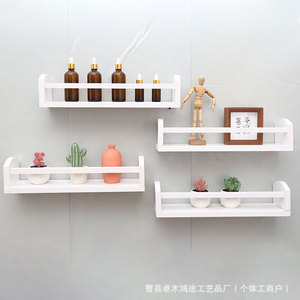 White Wall Mounted <b>Shelf</b> Rectangle Storage <b>Rack</b> For Books Toys Kitchenware Living Room Decorative Display - Product Image 4