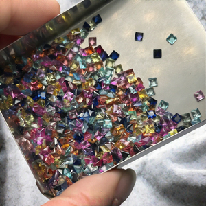Piedras Preciosas Sueltas de Zafiro Sintético Corte Princesa Arcoíris, Simulador de Diamante Creado en Laboratorio, Múltiples Colores para Joyería - Product Image 2