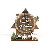 Carte d'enregistrement de temps rotative en bois réutilisable calendrier perpétuel décor de bureau pour Noël