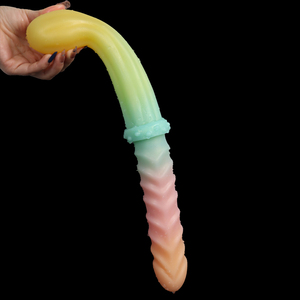 LUUK Silicone liquide Super doux Phoenix couleur gode Double têtes pénis réaliste en caoutchouc coq pour jouet sexuel lesbien - Product Image 4