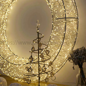 Guirlande <span class=keywords><strong>de</strong></span> décoration <span class=keywords><strong>de</strong></span> Noël en feutre <span class=keywords><strong>2022</strong></span>, nouvelle, à suspendre, peinture sur fil <span class=keywords><strong>de</strong></span> fer, anneau 3D, lumières <span class=keywords><strong>de</strong></span> crèche <span class=keywords><strong>de</strong></span> Noël avec 960 mini LED chaudes - Product Image 3