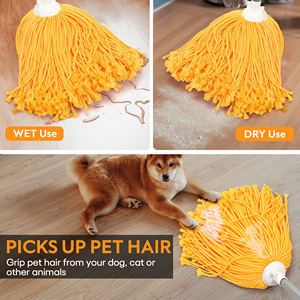 Cabezal de repuesto de fregona húmeda redonda de giro mágico de <span class=keywords><strong>microfibra</strong></span> de Color absorbente de alta calidad para mopas de limpieza del hogar - Product Image 2