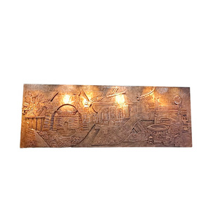 [Marca] Panel Decorativo de Imitación de Cobre con Retroiluminación, Mural de Pared Rectangular, Estilo Tradicional para Oficina de Aduanas - Product Image 5