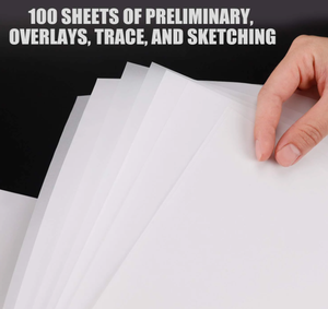 <span class=keywords><strong>Tampon</strong></span> de papier de traçage pour artiste, 9x12 pouces, 100 feuilles de papier de traçage translucide pour crayon, marqueur et encre - Product Image 3