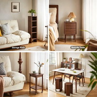 Tabourets et bancs empilables en bois massif, extra épais et souples, sièges confortables et hauts pour salon et usage domestique