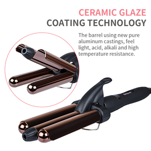 Venta al por mayor profesional 3 barril pelo caliente rizadores cerámica turmalina 3 barril onda triple rizador Pelo Rizado hierro - Product Image 3