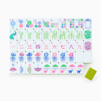 Großhandel Maßgefertigtes 4-Schicht-Acryl-Mahjong-Spiel Luxuriöses Umweltfreundliches Faltbares Unterhaltungsspiel für Kinder in Limettengrün Vorrätig