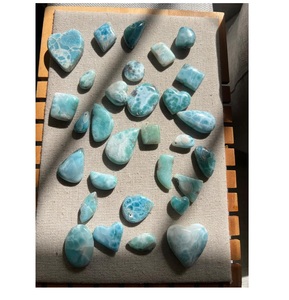 Cabochons de Larimar Naturel Mélangé de Haute Qualité, Formes Libres, en Gros, pour Bijoux Kove NC01 - Product Image 2