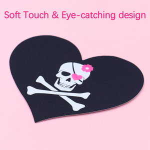 Couvre-mamelons jetables crâne coeur motif respirant pétales de poitrine pour discothèque fête peau sûr adhésif mamelon Pasties - Product Image 4