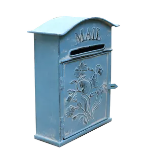 風化した金属製のメールボックスウォールマウントディストレストレターボックスヴィンテージポストボックス屋外装飾