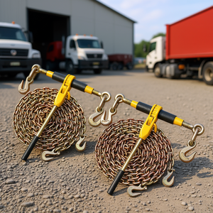 Chaînes de fixation à cliquet 5/16 x 14 pieds G80 en métal avec poignée en aluminium pour le remorquage et le transport - Product Image 2