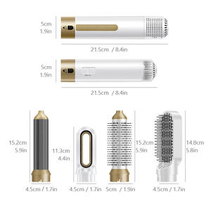 Peine de aire caliente 5 en 6 personalizado, secador de pelo de doble propósito para rizar y alisar, herramienta eléctrica para peinar con grandes ondas - Product Image 5