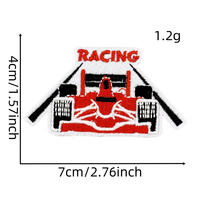 Patchs thermocollants en toile tissée grande taille brodés, motif drapeau à carreaux multicolore, style rétro course, pour les fans de motards et le streetwear