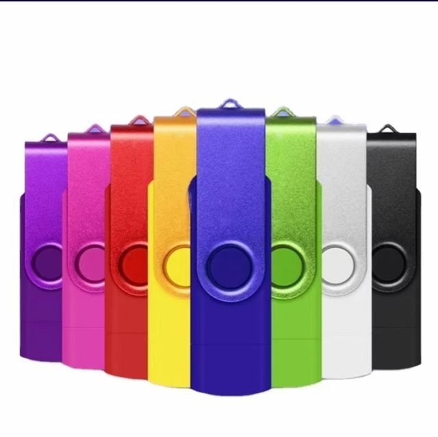 Wholesale Dual Type-C OTG USB Flash Drive 16GB to 256GB Memory USB Stick 3.0 Interface Metal Swivel Usb Pendrive