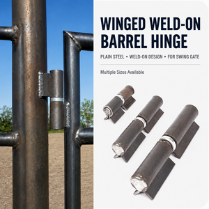 Charnière de baril à ailettes en acier au carbone simple, à souder, pour portails battants métalliques fabriqués, portails agricoles, portes de clôture et quincaillerie de <span class=keywords><strong>portail</strong></span> - Product Image 1