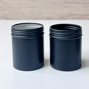 15ml 50ml 80ml 100ml Round Screw Lid Multi-specification Matte Black Aluminum Tin Cans for Hair Cream Tin Black Aluminum Can - Product Image 3