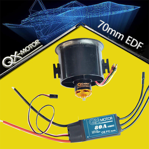 QX-MOTOR ventilateur canalisé de <span class=keywords><strong>70mm</strong></span> <span class=keywords><strong>EDF</strong></span> Jet <span class=keywords><strong>6S</strong></span> 4s 12 pales avec moteur Esc pour système d'alimentation de moteur d'avion d'avion RC - Product Image 6