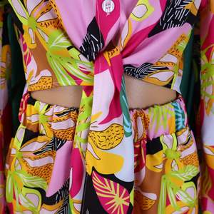 Zweiteiliges Set Damen bekleidung Print Polo Collar Langarmhemd Top Wide Leg Pants 2-teiliges Set Damen Outfits für Damen - Product Image 2