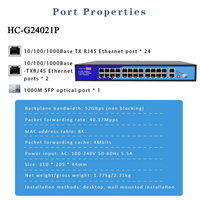 HUASTLINK Switch PoE Ethernet de Red CCTV de 4, 8, 16, 24 Puertos, 100Mbps, 1000Mbps, 48V, 10/100/1000M para Cámara IP