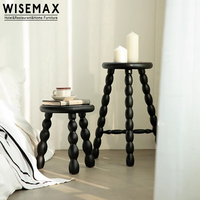 WISEMAX FURNITURE Chaise ronde en demi-cercle Tabouret de salle à manger en bois de caoutchouc massif avec pieds créatifs Design pour hôtel