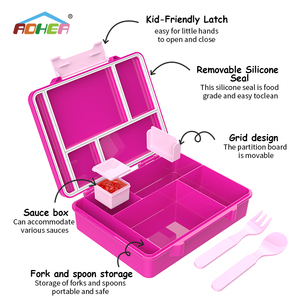 Lonchera Bento Portátil Ligera y Hermética <span class=keywords><strong>con</strong></span> Logotipo Personalizado, <span class=keywords><strong>con</strong></span> Tenedor y Cuchara para Niños Escolares - Product Image 2