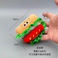 Porte-clés promotionnel en forme de hamburger, hot-dog, frites et pain, accessoires décoratifs créatifs pour clés de voiture, cadeaux pour enfants